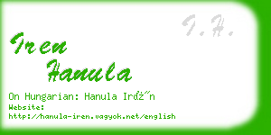 iren hanula business card